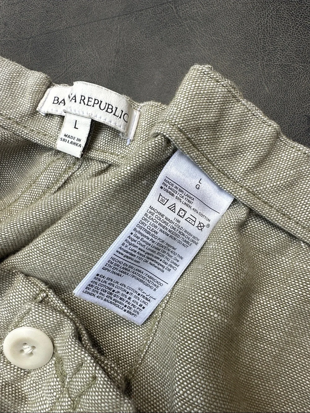 Banana Republic Olive Gray Linen-Blend Chinos